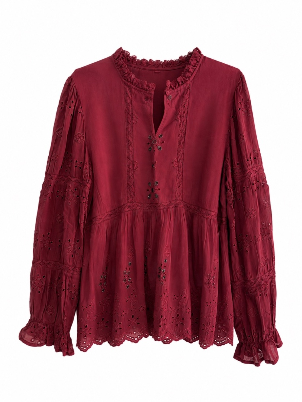 Anthropologie, Women's top Burgundy, Size 10